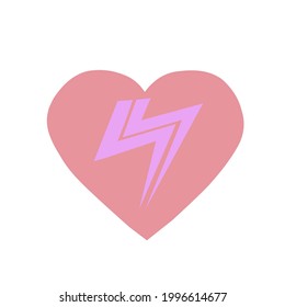 Simple illustration vector design of love and lightning icon
suitable for logo, icon and background design