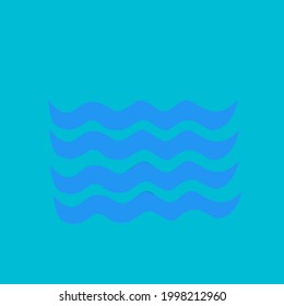 Simple illustration vector design of ocean waves suitable for logo, icon or background design