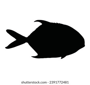 Ilustración simple de diseño vectorial de peces pomfret utilizados como logotipo, icono o diseño de fondo.