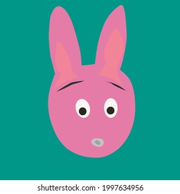 Simple illustration vector design of rabbit face cartoon suitable for logo or background design