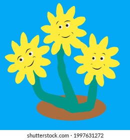 Einfache Illustration, Vektordesign von Sonnenblumen, geeignet für Logo-Design oder Hintergrund