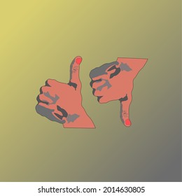 Simple illustration vector design thumbs up icon like and thumbs up dislike sign suitable for logo designs, stickers, mascots and screen printing