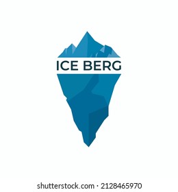 Simple Illustration Vector Logo Of Blue Artic Iceberg