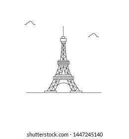 Simple Illustration Vector of Paris Eiffel Tower