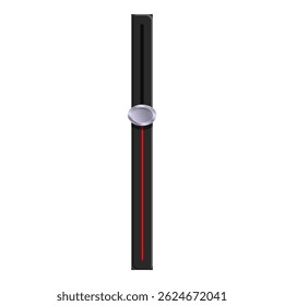 Simple illustration of a vertical slider with a red bar indicating the current level or progress of something