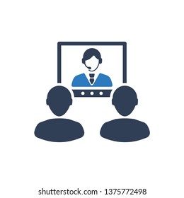 Simple Illustration of Video Conference Icon