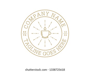 simple illustration vintage logo cafe gold version. 