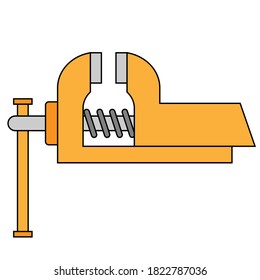 Simple illustration of vise icon Concept of work tool