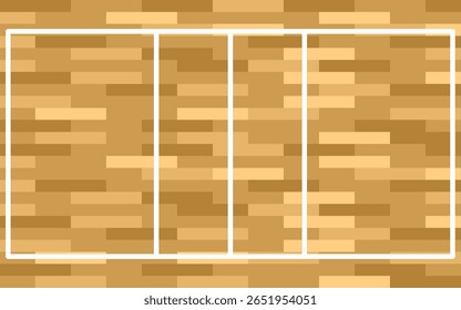 Simple illustration of volleyball court (6 players), Vector Illustration