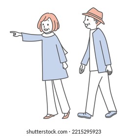 einfache Illustration von Wandermenschen