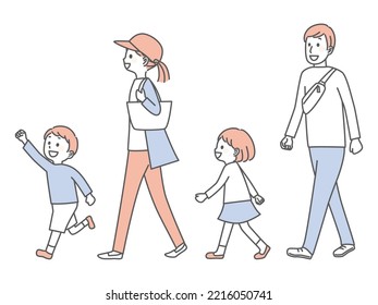 simple ilustración de gente caminando