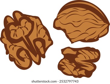 ilustração simples de conjunto de nozes