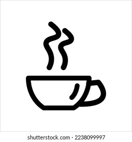 simple illustration of warm coffee in a cup. flat image of coffee drink