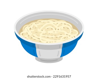 A simple illustration of warm kake udon.