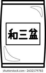 A simple illustration of Wasanbon. The characters in the illustration are in Japanese. They mean Wasanbon.