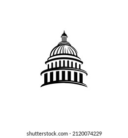 Simple Illustration Washington DC monument. Capitol Building Logo and Illustration
