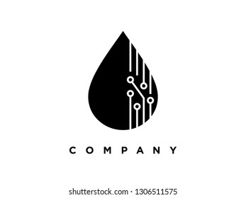 Simple illustration water drop techno.
