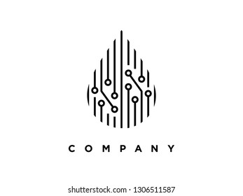 Simple illustration water drop techno.