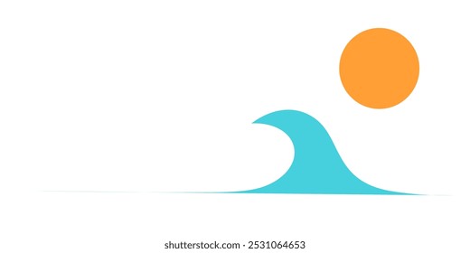 simple illustration of waves and sun for summer vibes