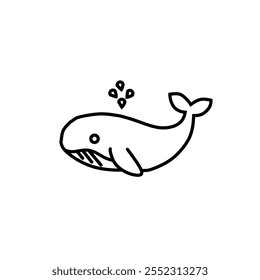 Ilustración simple de una ballena en negro