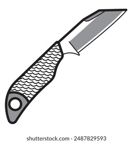 Simple Illustration of Wharncliffe Dagger, Knife