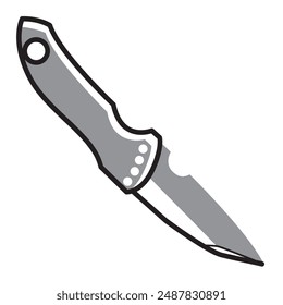 Simple Illustration of Wharncliffe Knife, Dagger