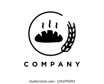 simple illustration wheat and bread.
