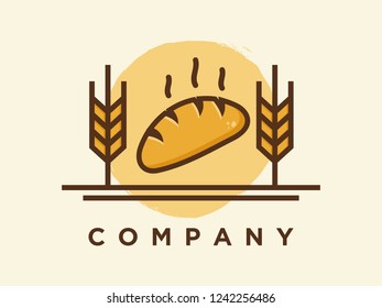 Simple illustration wheat and bread.