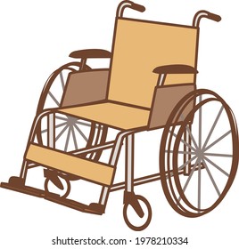A simple illustration of a wheelchair.