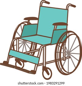 A simple illustration of a wheelchair.