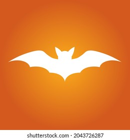 Simple ilustración de la silueta de murciélago blanco para el día de halloween