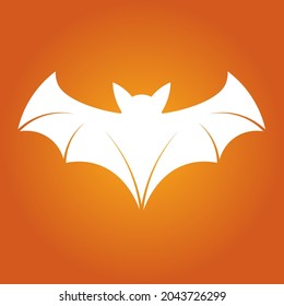 Simple ilustración de la silueta de murciélago blanco para el día de halloween
