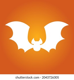 Simple ilustración de la silueta de murciélago blanco para el día de halloween