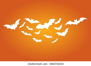 Simple ilustración de la silueta de murciélago blanco para el día de halloween