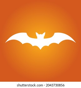 Simple ilustración de la silueta de murciélago blanco para el día de halloween