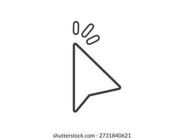 Ilustración simple de un puntero de ratón blanco con contorno negro