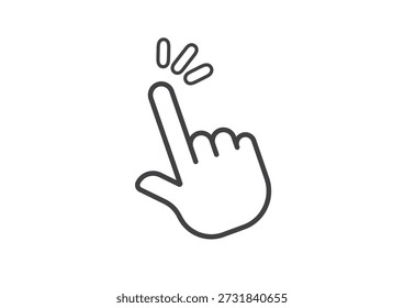 Ilustración simple de un puntero de ratón blanco con contorno negro