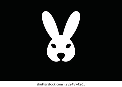 Simple Illustration of White Rabbit Head