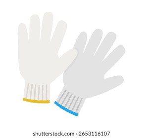 Simple illustration of white work gloves.