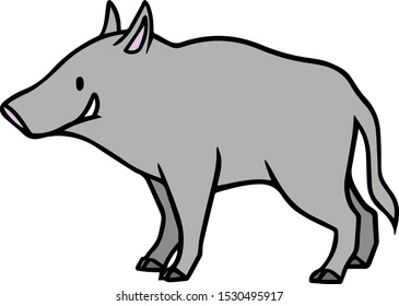Simple illustration of wild boar