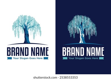 simple Illustration of Willow Tree logo design