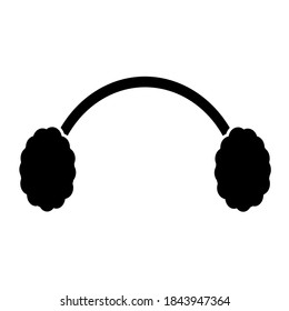 Simple illustration of winter headphones with fur for Christmas holiday