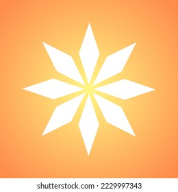 Simple ilustración de copo de nieve de invierno para bola de Navidad y árbol