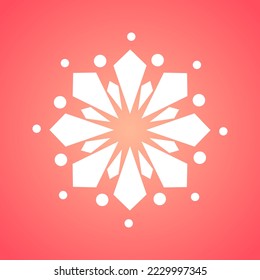 Simple ilustración de copo de nieve de invierno para bola de Navidad y árbol