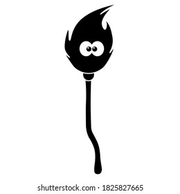 Simple illustration of witches broom icon for Halloween day