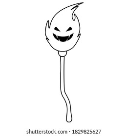 Simple illustration of witches broom icon for Halloween day