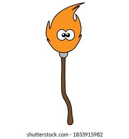 Simple illustration of witches broom icon for Halloween day