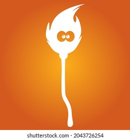 Simple illustration of witches broom icon for Halloween day