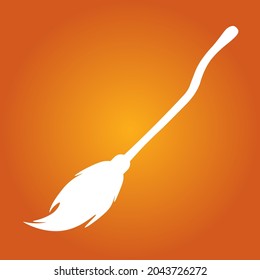 Simple illustration of witches broom icon for Halloween day