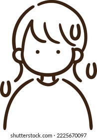 A simple illustration of a woman pouring water drops that can be used when you are in a hurry or when you get wet in the rain